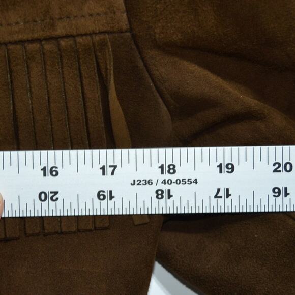 Vintage 1970's Brown Suede Fringe Jacket Size Small - Picture 10 of 13